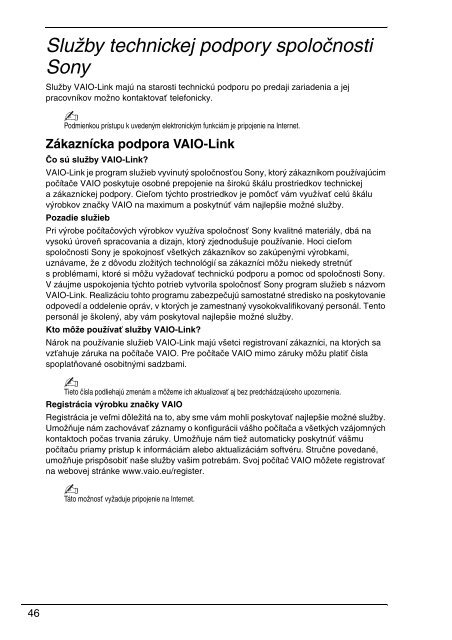 Sony VGN-Z46VRN - VGN-Z46VRN Documenti garanzia Slovacco