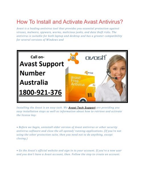 How To Install and Activate Avast Antivirus