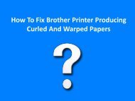 How to Fix Brother Printer Producing Curled and Warped Papers?