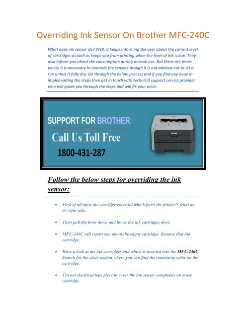 Overriding Ink Sensor On Brother MFC-240C