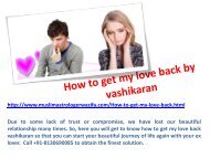 How to get my love back by vashikaran