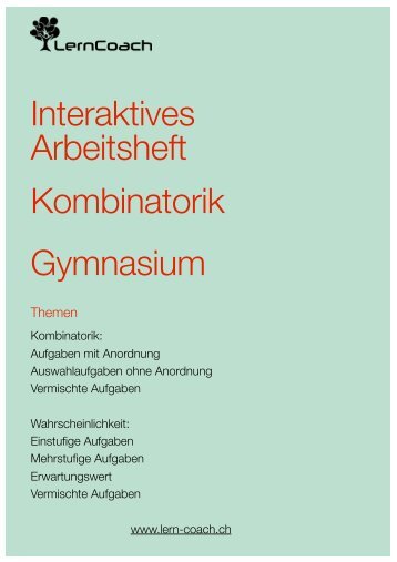 Interaktives Arbeitsheft Mathematik- Gymnasium Kombinatorik