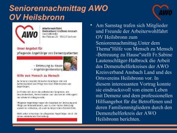 Seniorennachmittag AWO OV Heilsbronn - bei der AWO in Stadt und ...