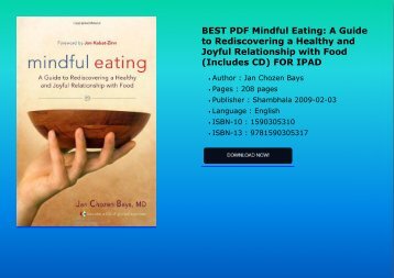 BEST PDF Mindful Eating A Guide to Rediscovering a Healthy and Joyful Relationship with Food 