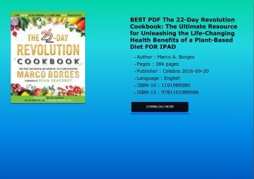 BEST PDF The 22Day Revolution Cookbook The Ultimate Resource for Unleashing the LifeChanging 