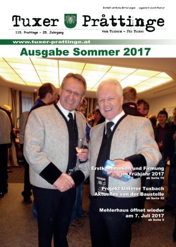 Tuxer Prattinge Ausgabe Sommer 2017