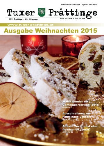 Tuxer Prattinge Ausgabe Weihnachten 2015