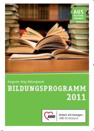 Margarete Klug Bildungswerk – Bildungsprogramm 2011 - AWO-HS