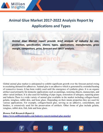 Animal Glue Market 2017-2022