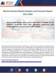 Marine Gensets Market Analysis and Forecasts Report 2017-2022