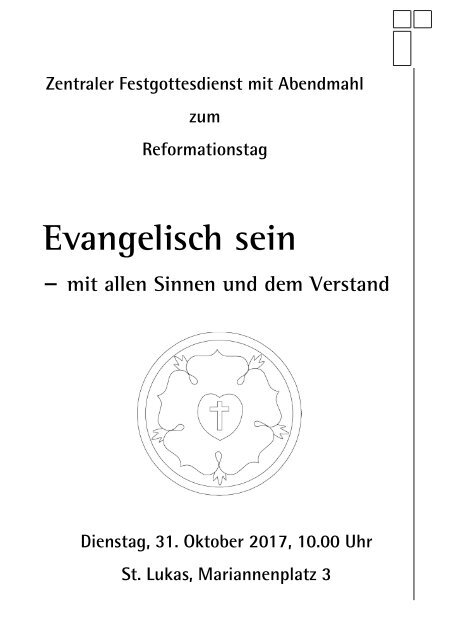 Zentraler Festgottesdienst zum Reformationsfest 2017 - Programm