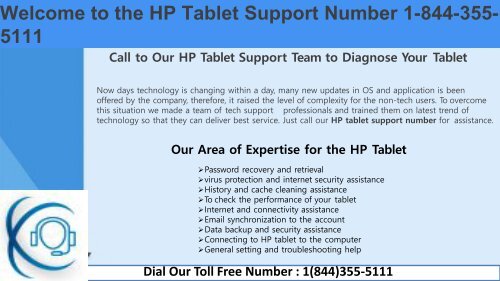 HP Technical Support Number 1-844-355-5111