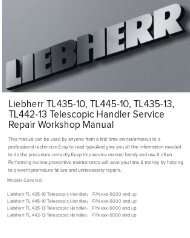 Liebherr TL435-10, TL445-10, TL435-13, TL442-13 Telescopic Handler Service Repair Workshop Manual