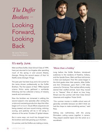 The Duffer Brothers - Looking Forward, Looking Back