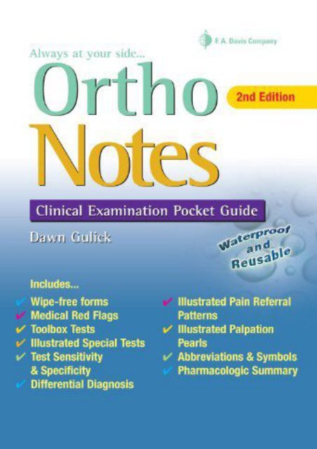 Read Online (PDF) Ortho Notes: Clinical Examination Pocket Guide - Read Unlimited eBooks and Audiobooks