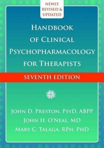 Download [PDF] Handbook of Clinical Psychopharmacology for Therapists - Read Unlimited eBooks and Audiobooks