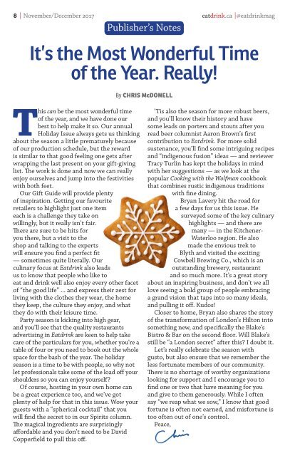 Eatdrink #68 November/December 2017 "The Holiday Issue"
