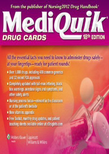 PDF MediQuik Drug Cards - Read Unlimited eBooks and Audiobooks
