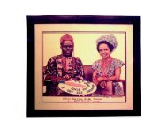 Group Portraits Paintings of the late H.R.H. Eze & Lolo E. Obi Anyakudo, Eze Aro II of Ekwe by a cosmopolitan artist from Nigeria, Sir Mbonu Christopher Emerem in 1985