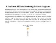 A Profitable Affiliate Marketing free ads Programs