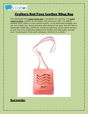 Craftera Red Faux Leather Sling Bag