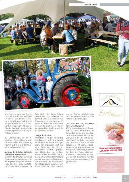 Töfte Regionsmagazin 08/2016 - Oktoberfest