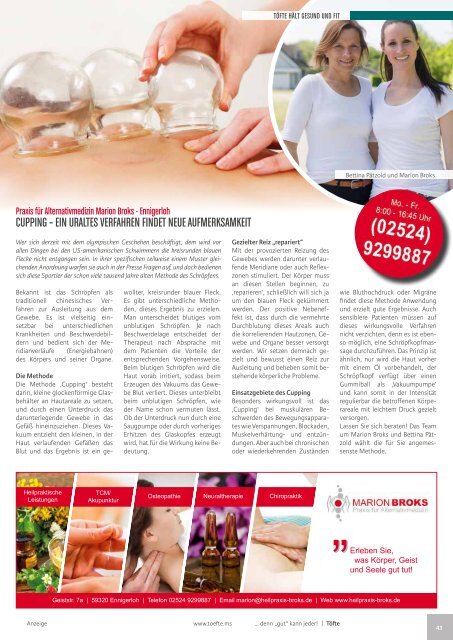 Töfte Regionsmagazin 08/2016 - Oktoberfest