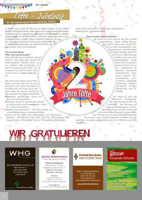 Töfte Regionsmagazin 09/2016 - Jubiläum