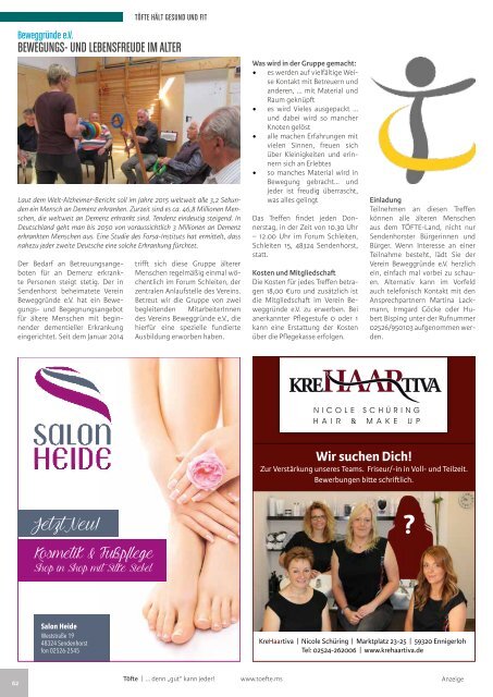 Töfte Regionsmagazin 10/2016 - Weihnachten