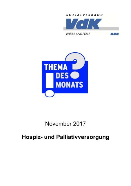 TdM November - Hospiz- und Palliativversorgung