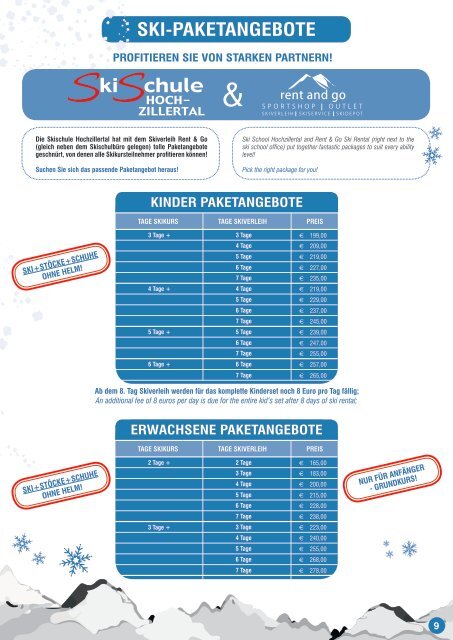 Skischule Hochzillertal, Prospekt 2017