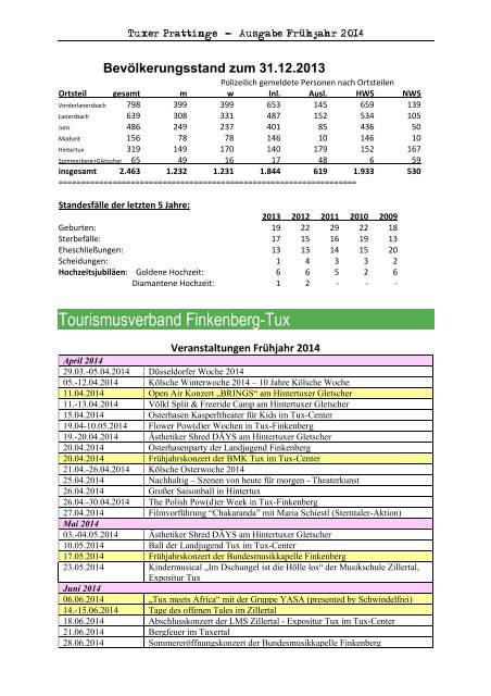 Tuxer Prattinge Ausgabe Frühjahr 2014