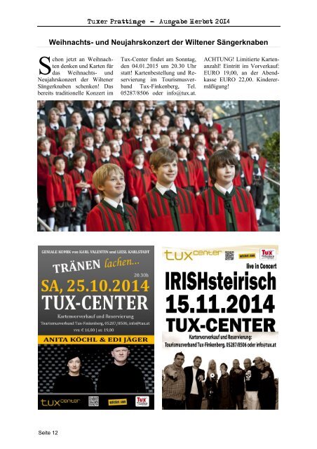 Tuxer Prattinge Ausgabe Herbst 2014