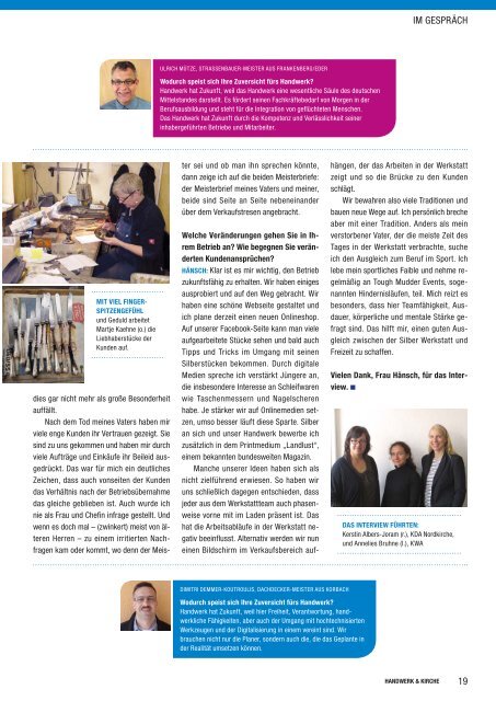 Magazin Handwerk und Kirche 2017/18