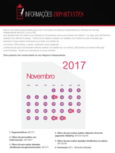 REVISTA DA UNIDADE ESSÊNCIA - NOVEMBRO 2017