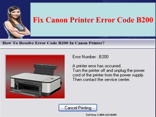 1-800-213-8289 Canon Printer Error Code B200