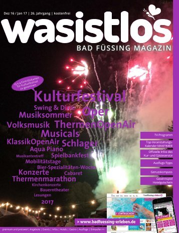 wasistlos Bad Füssing Magazin Dezember 2016 / Januar 2017