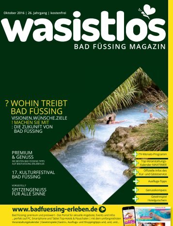 wasistlos Bad Füssing Magazin Oktober 2016