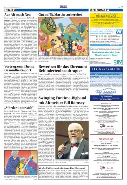 Wochen-Kurier 5/2017 - Lokalzeitung für Weiterstadt und Büttelborn