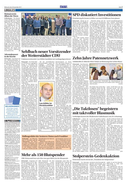 Wochen-Kurier 5/2017 - Lokalzeitung für Weiterstadt und Büttelborn