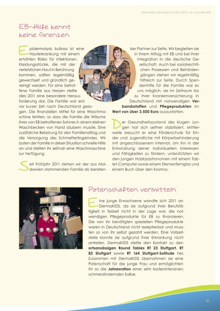 DermaKIDS Jahresbericht 2010 - 2015