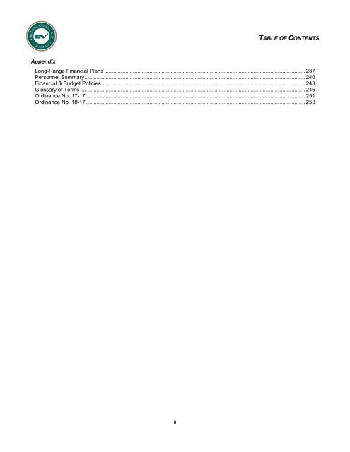 2018 Adopted Annual Operating &amp; Capital Improvement Budget