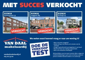 Van Daal makelaardij, succesvol verkocht in Rijswijk!