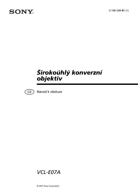 Sony VCL-E07A - VCL-E07A Istruzioni per l'uso Ceco