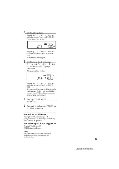 Sony MHC-C20 - MHC-C20 Istruzioni per l'uso