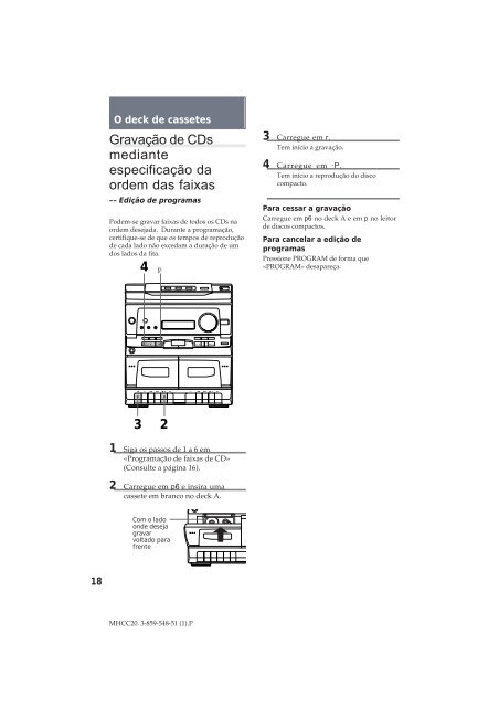 Sony MHC-C20 - MHC-C20 Istruzioni per l'uso Portoghese