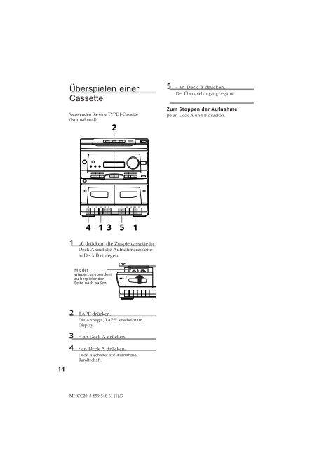 Sony MHC-C20 - MHC-C20 Istruzioni per l'uso Tedesco