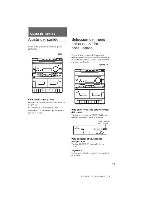 Sony MHC-C20 - MHC-C20 Istruzioni per l'uso Spagnolo