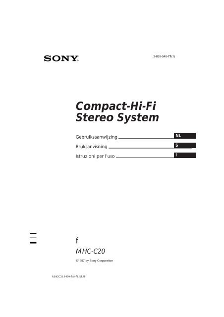 Sony MHC-C20 - MHC-C20 Istruzioni per l'uso Olandese