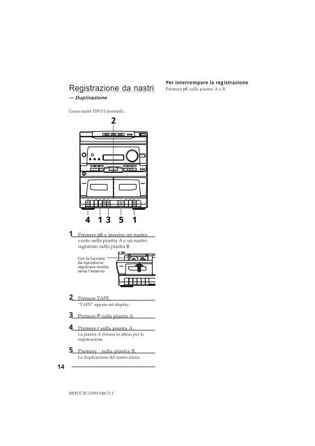 Sony MHC-C20 - MHC-C20 Istruzioni per l'uso Italiano